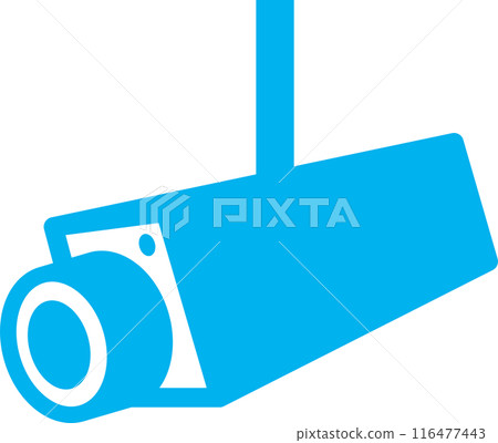 Security camera diagonal horizontal light blue Security camera diagonal horizontal light blue 116477443