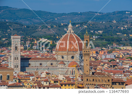 Travel scenery of Florence, the flower city of Italy with a beautiful cathedral 116477693