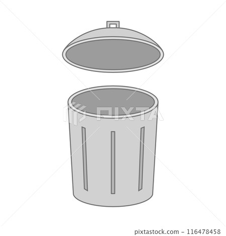 Grey trash can with lid Grey trash can with lid 116478458