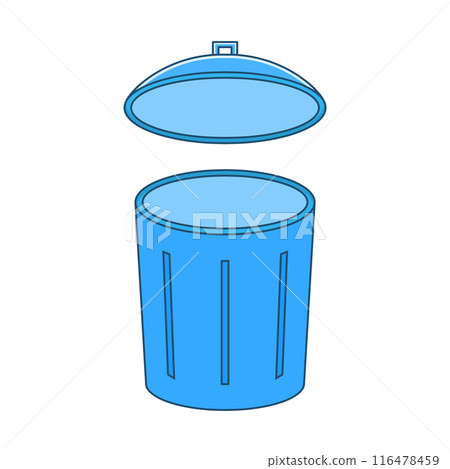 Blue trash can with lid Blue trash can with lid 116478459