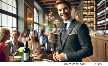Sommelier man looking at camera 116478533
