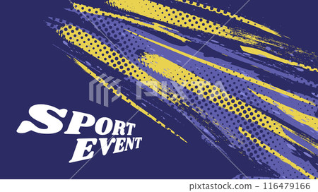 Abstract Sport Background with Blue and Gold Brush Texture and Halftone Effect. Dirty Grunge Background Abstract Sport Background with Blue and Gold Brush Texture and Halftone Effect. Dirty Grunge Background 116479166
