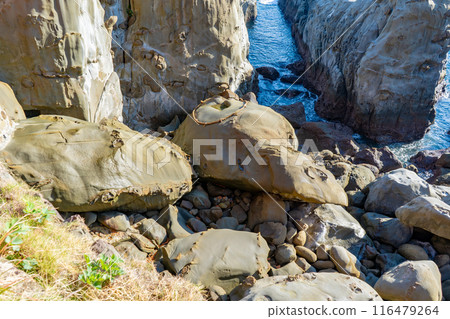 Kameishi and Lucky Ball at Udo Shrine (Nichinan City) 116479264