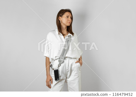 Leather Crossbody Phone Strap with Extra Storage 116479452