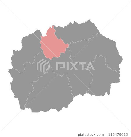 Skopje Statistical Region map, administrative division of North Macedonia. Vector illustration. 116479613