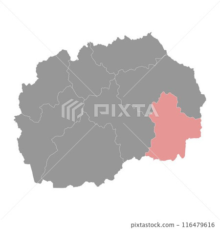 Southeastern Statistical Region map, administrative division of North Macedonia. Vector illustration. 116479616
