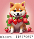 Shiba Inu who likes strawberries 116479657