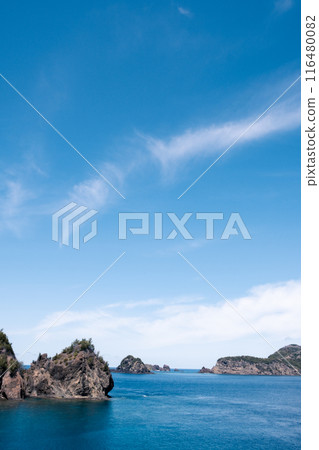 Islands floating in the sea 116480082