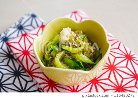 Cucumber and Mekabu salad Cucumber and Mekabu salad 116480272