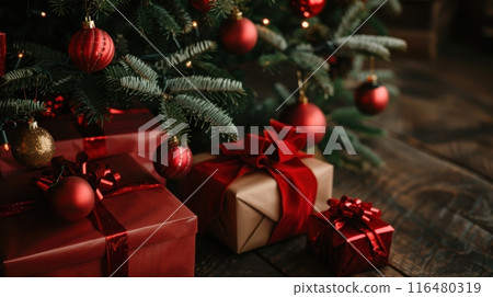 Christmas Tree with Red Presents 116480319