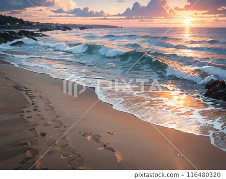 sunset, ocean, sea 116480320