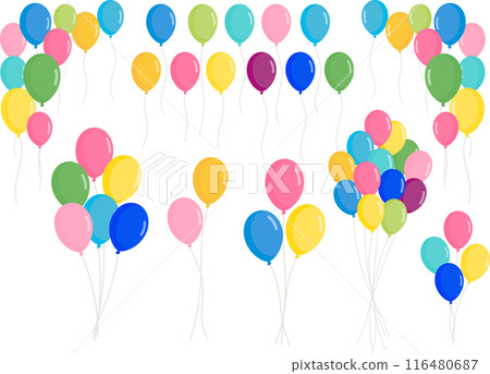 彩色氣球的插圖 彩色氣球的插圖 116480687