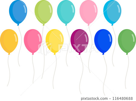 彩色氣球的插圖 彩色氣球的插圖 116480688