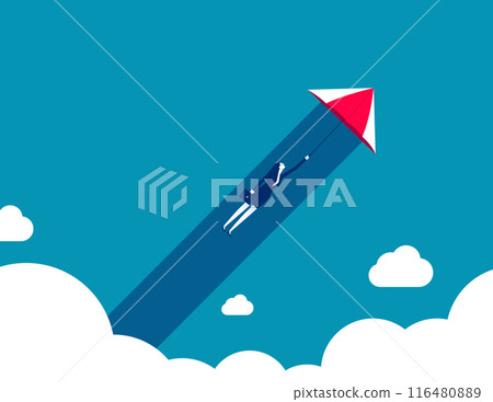 Successful entrepreneurs in the business world lead the company to its peak. Business vector concept Successful entrepreneurs in the business world lead the company to its peak. Business vector concept 116480889