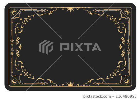Ornate magic frame, reverse side of tarot cards, border with mystic ornament, astrology pattern banner, vector Ornate magic frame, reverse side of tarot cards, border with mystic ornament, astrology pattern banner, vector 116480955