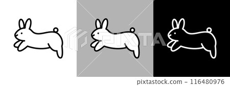 Simple line drawing rabbit vector icon Simple line drawing rabbit vector icon 116480976