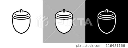 Simple line drawing acorn vector icon 116481166