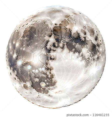 美麗的滿月（背景透明）PNG與alpha通道AI生成 116481235