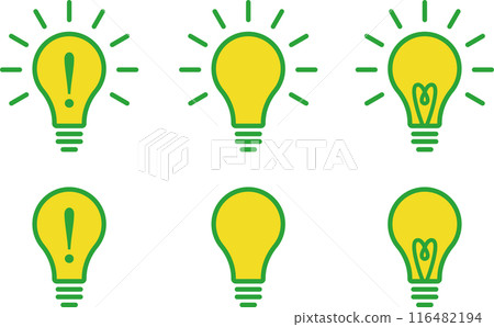 Flashing light bulb icon illustration green yellow 2 Flashing light bulb icon illustration green yellow 2 116482194