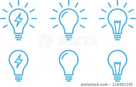 Flashing light bulb icon illustration blue 1 116482195