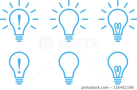 閃爍的燈泡圖示圖藍色 2 116482196