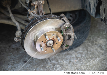 Repair of the car, replacement of the brake discs of the car Repair of the car, replacement of the brake discs of the car 116482491
