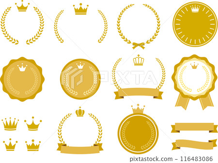 皇冠和絲帶排名框架 116483086