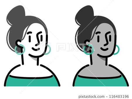 Simple woman icon 116483196