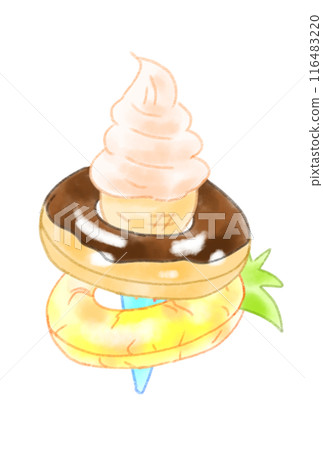 漂浮在軟冰淇淋上 116483220