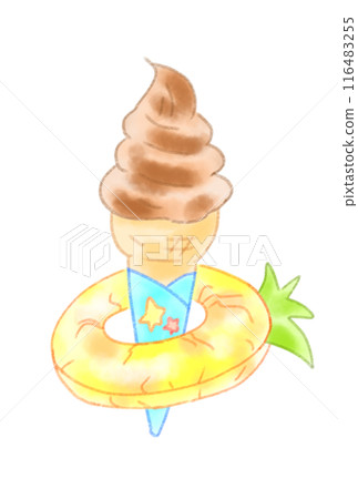 漂浮在軟冰淇淋上 漂浮在軟冰淇淋上 116483255