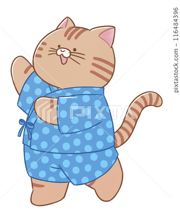 穿著錦杯跳盆舞的貓 116484396