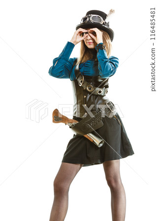 Steampunk girl with gun Steampunk girl with gun 116485481