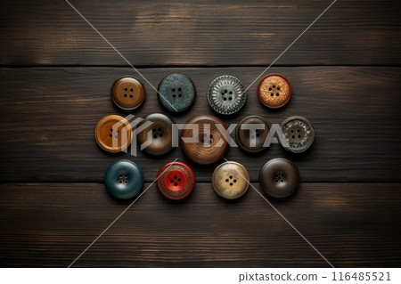 Collection of different multi colored buttons...-插圖素材 [116485521] - PIXTA圖庫