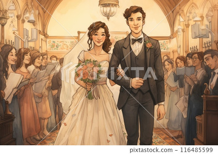 Beautiful wedding couple of groom and bride Beautiful wedding couple of groom and bride 116485599