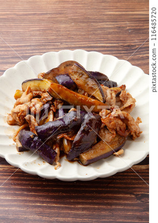 Stir-fried miso with eggplant and pork Stir-fried miso with eggplant and pork 116485720