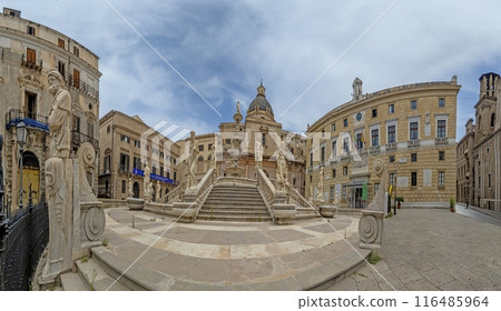Panoramic picture of the church Chiesa di San Domenico without people in the Sicilian city of Palermo Panoramic picture of the church Chiesa di San Domenico without people in the Sicilian city of Palermo 116485964