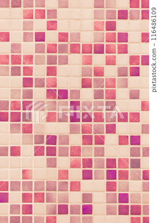 Mosaic Square Ceramic Tiles Light Pink Color Abstract Bath Pattern Toilet Texture Background Bathroom Mosaic Square Ceramic Tiles Light Pink Color Abstract Bath Pattern Toilet Texture Background Bathroom 116486109