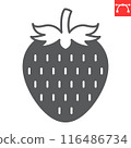 Strawberry glyph icon, fresh and fruit, strawberry vector icon, vector graphics, editable stroke solid sign, eps 10 116486734