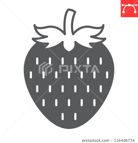 Strawberry glyph icon, fresh and fruit, strawberry vector icon, vector graphics, editable stroke solid sign, eps 10 Strawberry glyph icon, fresh and fruit, strawberry vector icon, vector graphics, editable stroke solid sign, eps 10 116486734