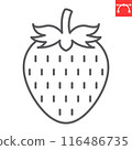 Strawberry line icon, fresh and fruit, strawberry vector icon, vector graphics, editable stroke outline sign, eps 10 116486735