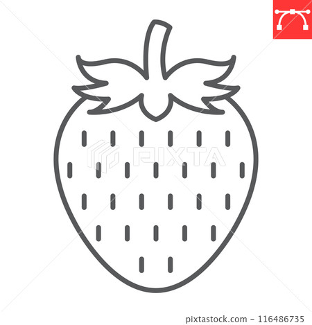 Strawberry line icon, fresh and fruit, strawberry vector icon, vector graphics, editable stroke outline sign, eps 10 Strawberry line icon, fresh and fruit, strawberry vector icon, vector graphics, editable stroke outline sign, eps 10 116486735