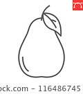 Pear line icon, fresh and fruit, pear vector icon, vector graphics, editable stroke outline sign, eps 10. 116486745