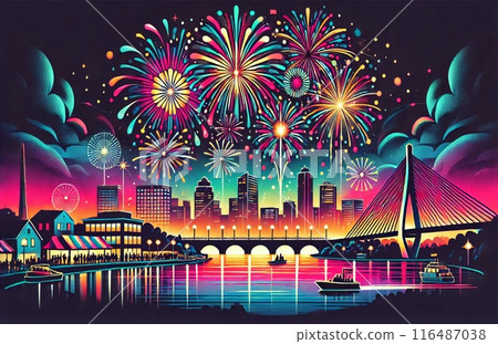 煙火、市景、夜景，栩栩如生 116487038