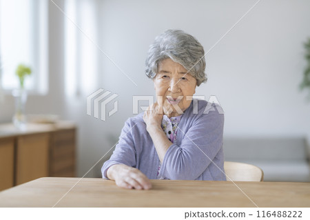 老婦人抱著她的肩膀 116488222