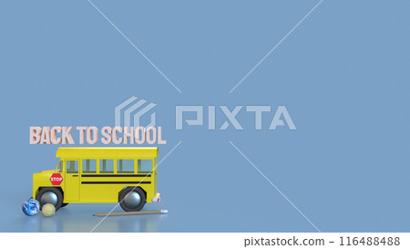 The School bus for Back to school concept 3d rendering. 116488488