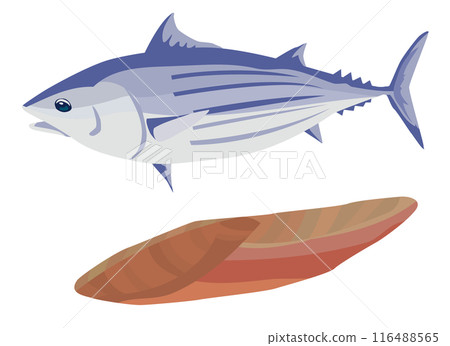鰹魚及乾鰹魚片 鰹魚及乾鰹魚片 116488565