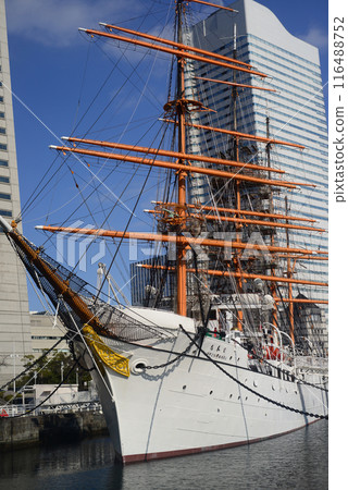 The first Nippon Maru-1 on display at its berth in Yokohama The first Nippon Maru-1 on display at its berth in Yokohama 116488752