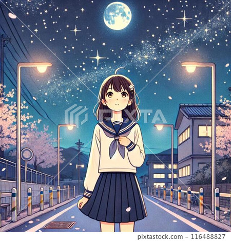 女高中生仰望星空 116488827