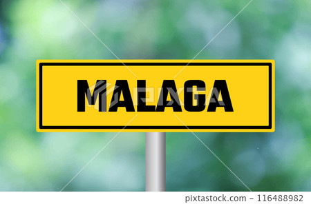 Malaga road sign on blur background Malaga road sign on blur background 116488982