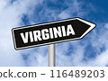 Virginia road sign on cloudy sky background 116489203